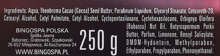 Body Cocoa Butter, Peach with Babassu Oil - BingoSpa — photo N6