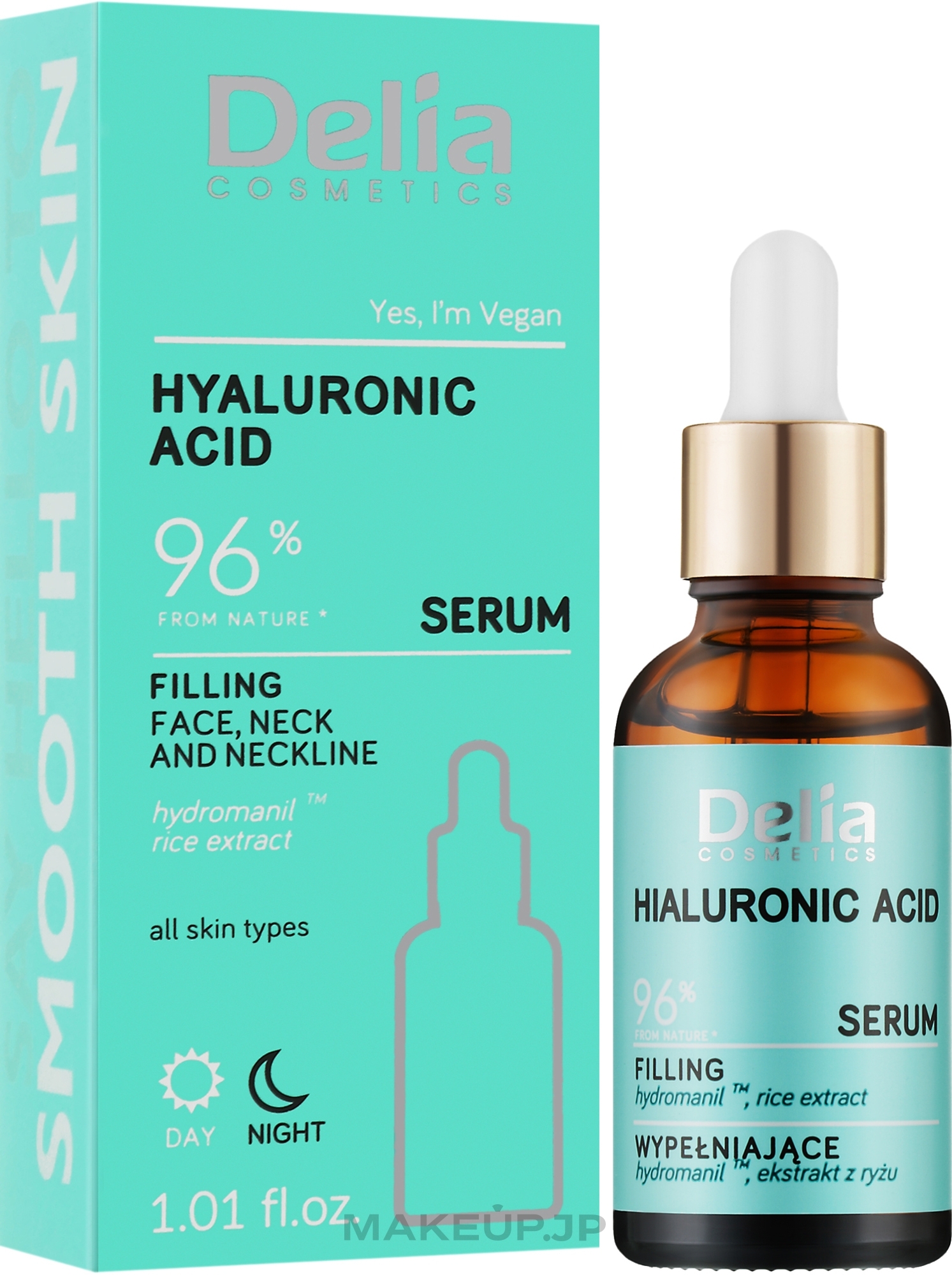 Face, Neck & Decollete Serum with Hyaluronic Acid - Delia Hyaluronic Acid Serum — photo 30 ml