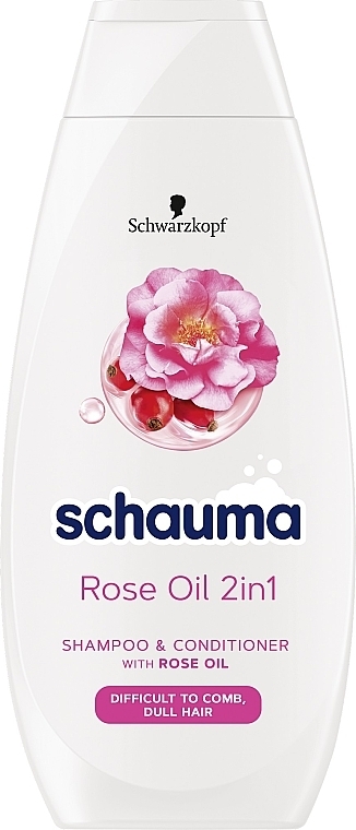 2-in-1 Shampoo & Conditioner - Schwarzkopf Schauma Silk Comb Shampoo&Conditioner Rose Oil — photo N1