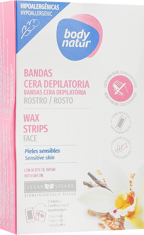 Face Depilation Wax Strips - Body Natur Wax Strips for Face Sensitive Skin — photo N1