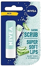 Fragrances, Perfumes, Cosmetics Aloe Vera Lip Scrub - Nivea Caring Scrub Super Soft Lips Aloe Vera + Vit-E Lip Balm