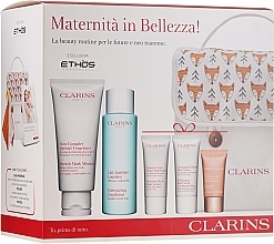 Fragrances, Perfumes, Cosmetics Set - Clarins Maternità Beauty Routine Set (b/cr/200ml + foot/milk/125ml + b/lot/30ml + b/scr/30ml + f/cr/15ml + bag/1 + h/toy/1 + instruction/1)