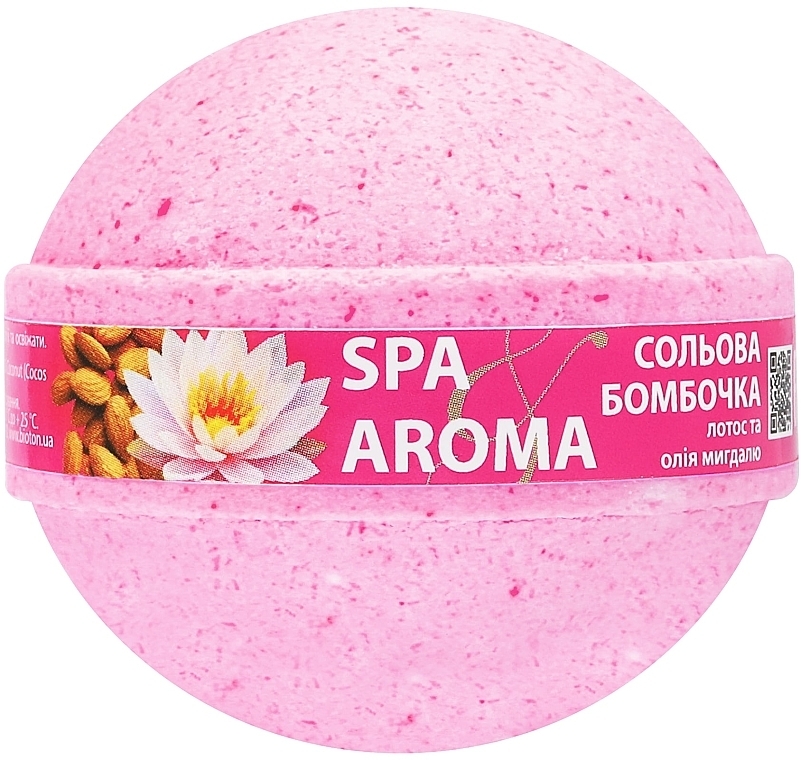 Salt Bath Bomb 'Lotus & Almond Oil' - Bioton Cosmetics Spa & Aroma Bath Bomb — photo N1