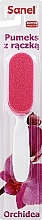 Cosmetic Pumice with Handle 'Orchidea', pink - Sanel — photo N1