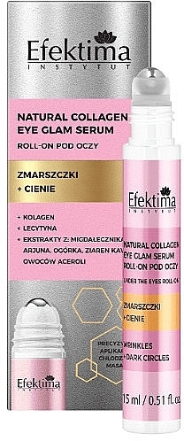 Eye Roller 'Wrinkles + Dark Circles' - Efektima Natural Collagen Wrinkles + Dark Sircles Roll On Eye Glam Serum — photo N1