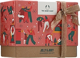 Fragrances, Perfumes, Cosmetics 6-Piece Gift Set - The Body Shop Jolly & Juicy Medium Strawberry Gift Box