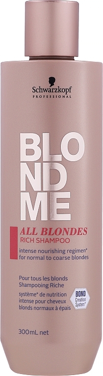 Rich Shampoo for All Hair Types - Schwarzkopf Professional Blondme All Blondes Rich Shampoo — photo N1
