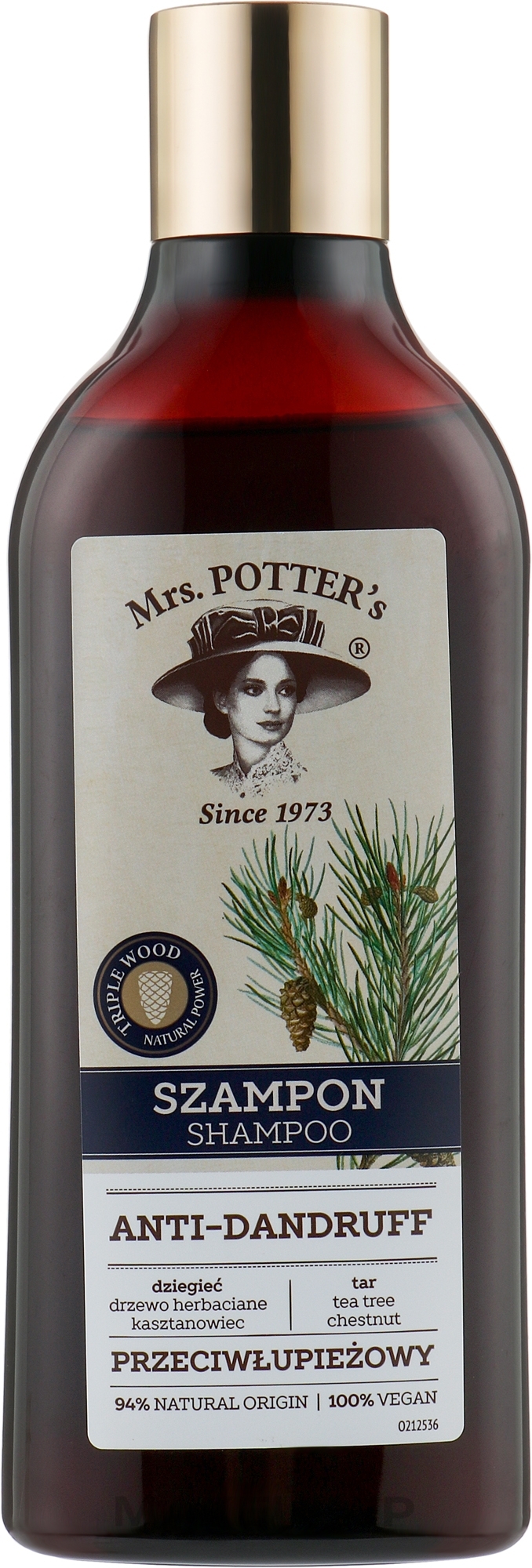 Anti-Dandruff Shampoo - Mrs. Potter's Triple Wood Anti Dandruff Shampoo — photo 390 ml