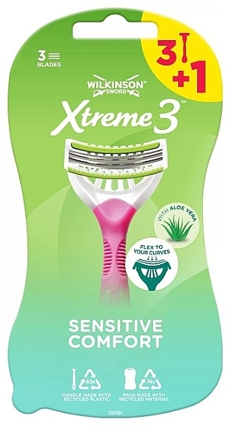 Disposable Razor, 4 pcs - Wilkinson Sword Xtreme 3 My Intuition Sensitive Comfort — photo N1