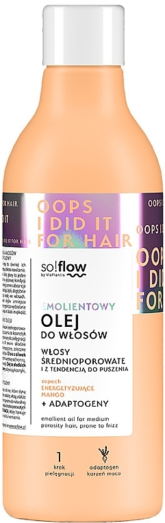 Softening Oil for Medium Porous Hair - So!Flow by VisPlantis Hair Emollient Oil — photo N1