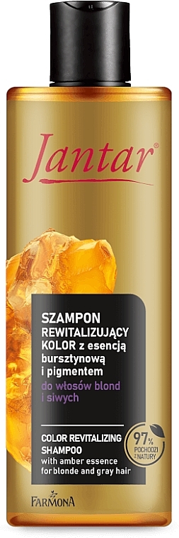 Amber Essence Shampoo for Blonde & Grey Hair - Farmona Jantar Color Revitalizing Shampoo — photo N1