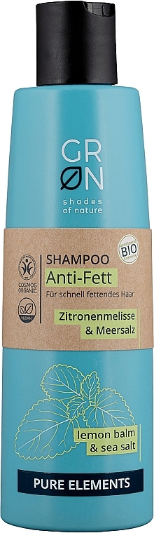 Greasy Hair Shampoo 'Lemon Balm and Sea Salt' - GRN Pure Elements Anti-Grease Shampoo — photo N2