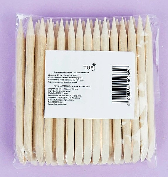 Orange Wood Sticks 6,5 cm - Tufi Profi Premium — photo N2