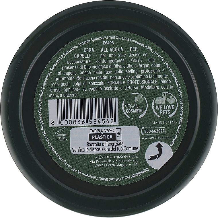 Water-Based Hair Styling Wax with Natural Effect - EveryGreen N.5 Water Wax — photo N5