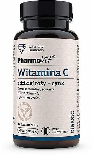 Vitamin C, Rosehip+Zinc Dietary Supplement - Pharmovit — photo N2