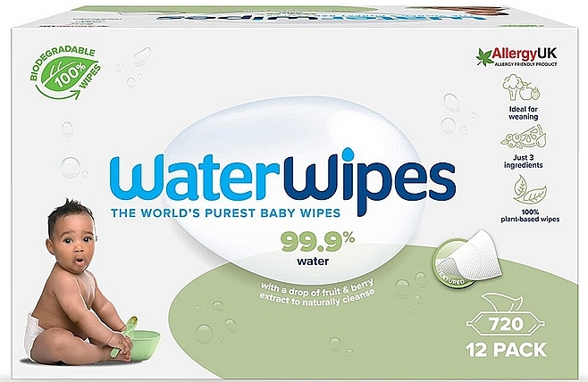 Biodegradable Baby Wipes, 720 pcs. - WaterWipes BIO Baby Wipes — photo N1