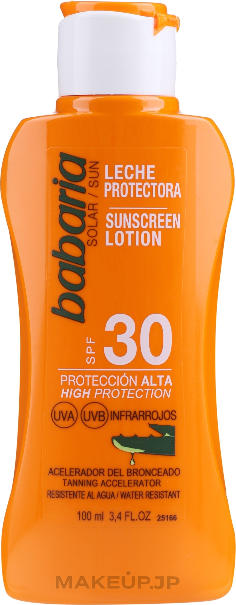 Sun Protection Body Milk - Babaria Sun Aloe Vera Leite Solar SPF30 — photo 100 ml