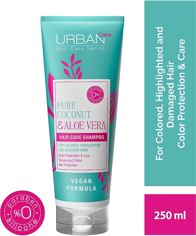 Color Protection Shampoo - Urban Pure Coconut & Aloe Vera Hair Shampoo — photo N2