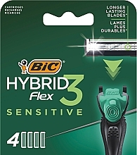 Refill Cartridges, 4 pcs - Bic Flex 3 Hybrid Sensitive — photo N1