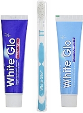 Fragrances, Perfumes, Cosmetics Blue Toothbrush Set - White Glo Night & Day Toothpaste (t/paste/65ml + t/gel/65ml + toothbrush)