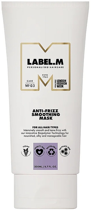 Curly Hair Smoothing Mask - Label.m Anti-Frizz Smoothing Mask — photo N1