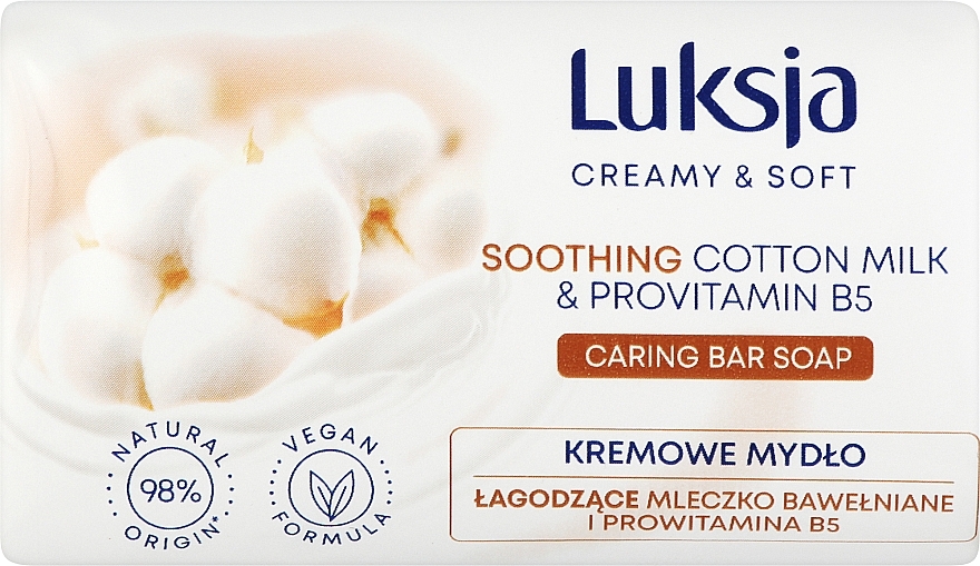 Caring Cream Soap - Luksja Creamy & Soft Soothing Cotton Milk & Provitamin B5 Caring Hand Wash — photo N1