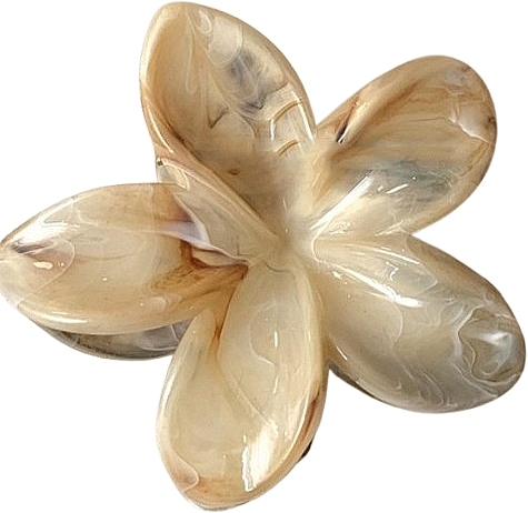 Flower Hair Clip SP348 7.5 x 8 cm, XL, beige - Ecarla — photo N1