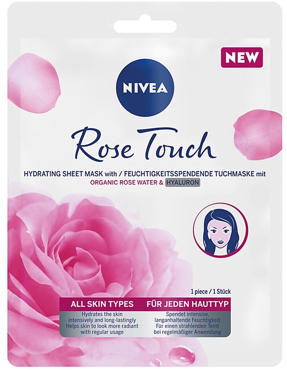 Rose Water Hyaluronic Sheet Mask - Nivea Rose Touch Hydrating Sheet Mask With Organic Rose Water & Hyaluron — photo N1
