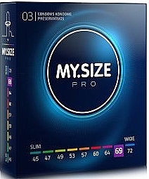 Latex Condoms, 69-size, 3 pcs - My.Size Pro — photo N1