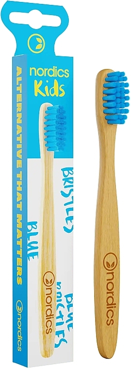Kids Bamboo Toothbrush, soft, blue bristles - Nordics Bamboo Toothbrush — photo N1