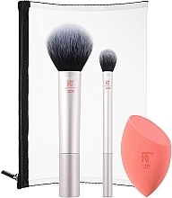 Makeup Set - Real Techniques Naturally Radiant Sponge + Brush Kit (sponge/1pcs + brush/2pcs + bag/1pcs) — photo N1