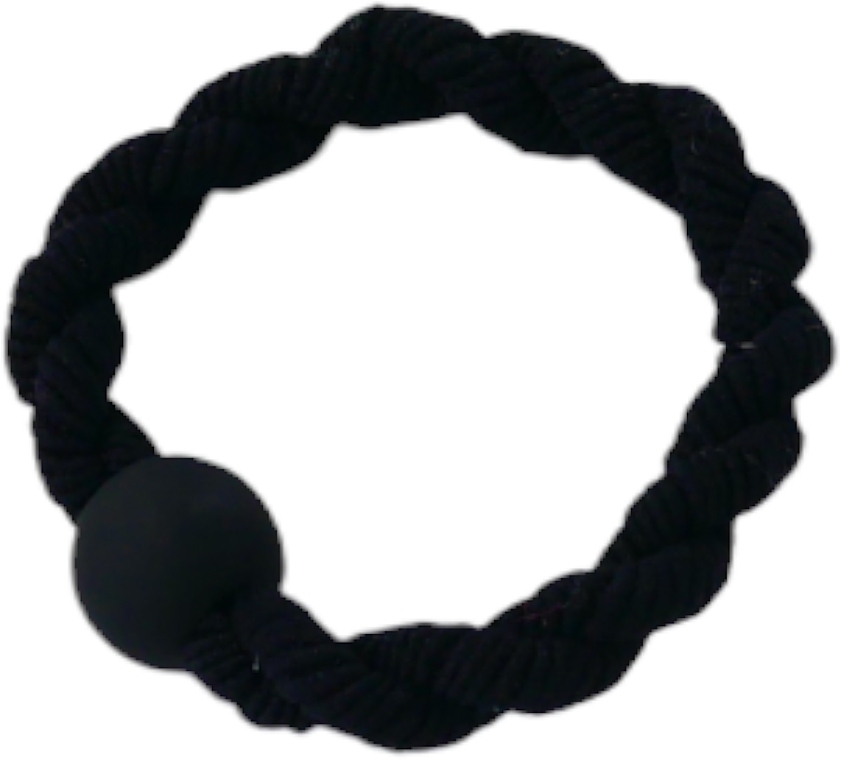 Curled Hair Tie with Bead, black - Lolita Accessories — photo N1