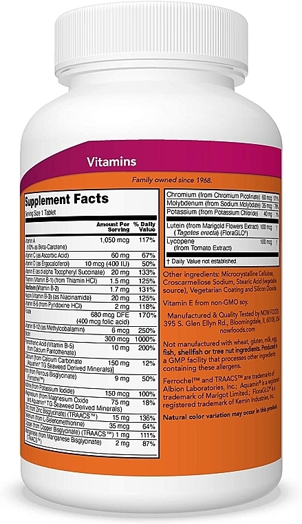 Daily Vitamin Complex, tablets - Now Foods Daily Vits — photo N2