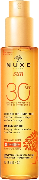 Face & Body Sun Tanning Oil - Nuxe Sun Tanning Oil Face & Body SPF 30 — photo N1