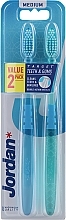 Medium Toothbrush, green + dark blue - Jordan Target Teeth Toothbrush — photo N4