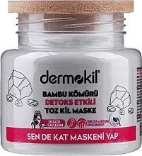 Fragrances, Perfumes, Cosmetics Clay Mask with Charcoal Powder - Dermokil Charcoal Powder Clay Mask