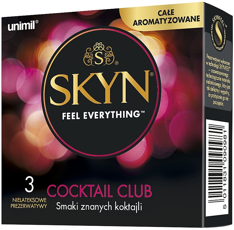 Condoms, 3 pcs - Unimil Skyn Cocktail Club — photo N1