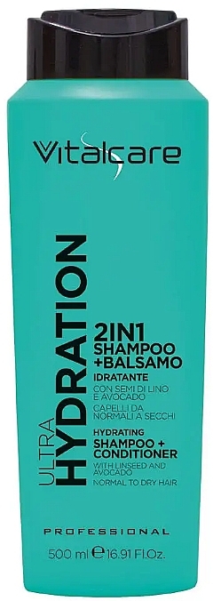 Flax Seed & Avocado Shampoo & Conditioner - Vitalcare Professional Ultra Hydration Shampoo & Balsamo — photo N1