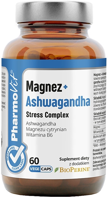 Magnesium + Ashwagandha Stress Complex - Pharmovit Magnesium + Ashwagandha Stress Complex — photo N1