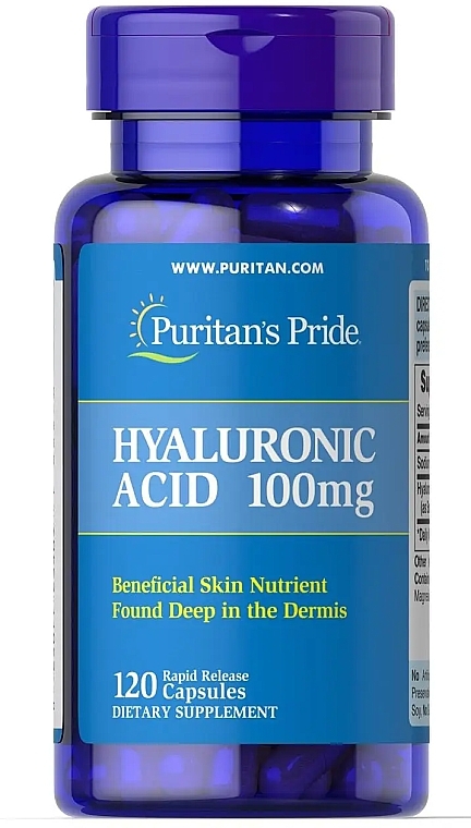 Hyaluronic Acid, 100 mg, capsules - Puritan's Pride Hyaluronic Acid 100mg Capsules — photo N4