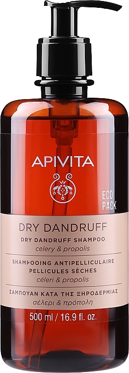 Anti-Dandruff Celery & Propolis Shampoo for Dry Hair, eco pack - Apivita Shampoo Eco Pack For Dry Dandruff Shampoo Celery Propolis — photo N1