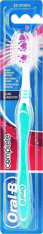 Soft Toothbrush, green - Oral-B Complete Clean&Sensitive Soft Toothbrush — photo N1