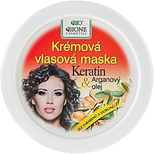 Hair Cream Mask - Bione Cosmetics Keratin + Argan Oil Cream Hair Mask — photo N1