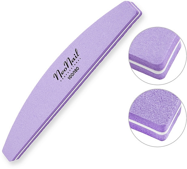 Polishing Nail File, 100/180, purple - NeoNail Professional — photo N3