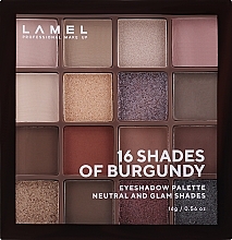 Eyeshadow Palette - LAMEL Make Up Eyeshadow 16 Shades Of Burgundy Palette — photo N7