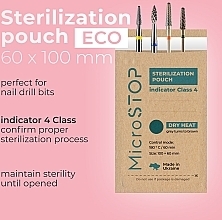 Fragrances, Perfumes, Cosmetics Sterilization Kraft Bags 60x100 mm, 100 pcs (with class 4 indicator) - MicroSTOP Sterilization Pouch With Indicator (Class 4) ECO
