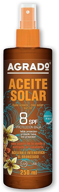 Tan Accelerator Body Oil SPF8 - Agrado Aceite Solar SPF8 — photo N1