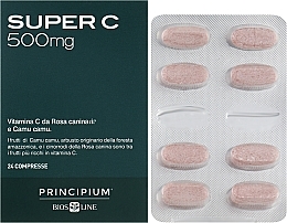 Super Vitamin C Food Supplement - BiosLine Principium Super C 500 — photo N2