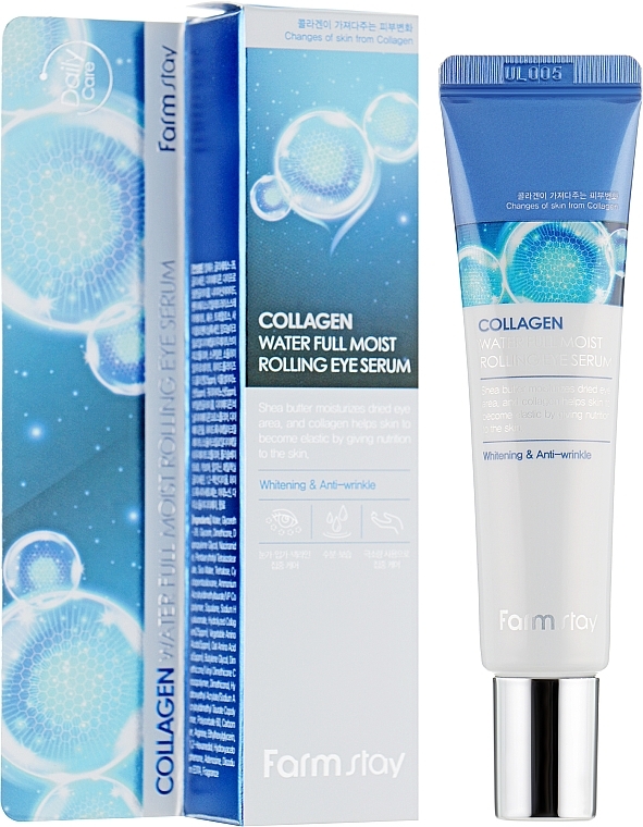 Collagen Rolling Eye Serum - FarmStay Collagen Water Full Moist Rolling Eye Serum — photo N1