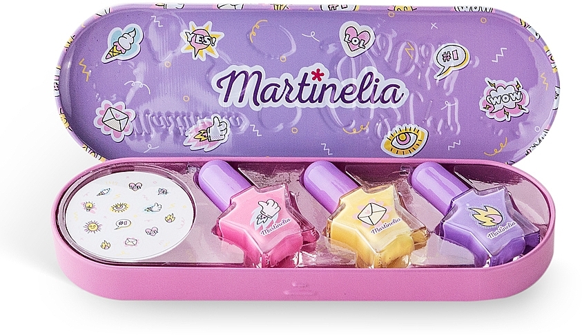 Beauty Set - Martinelia Super Girl Nail Polish & Stickers Tin Box — photo N1